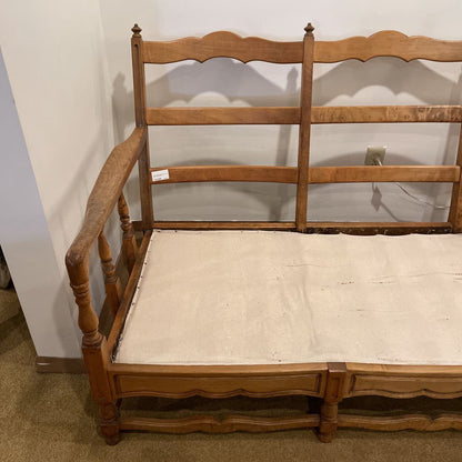 Maple Ladder Back Wood Frame Sofa with Finials