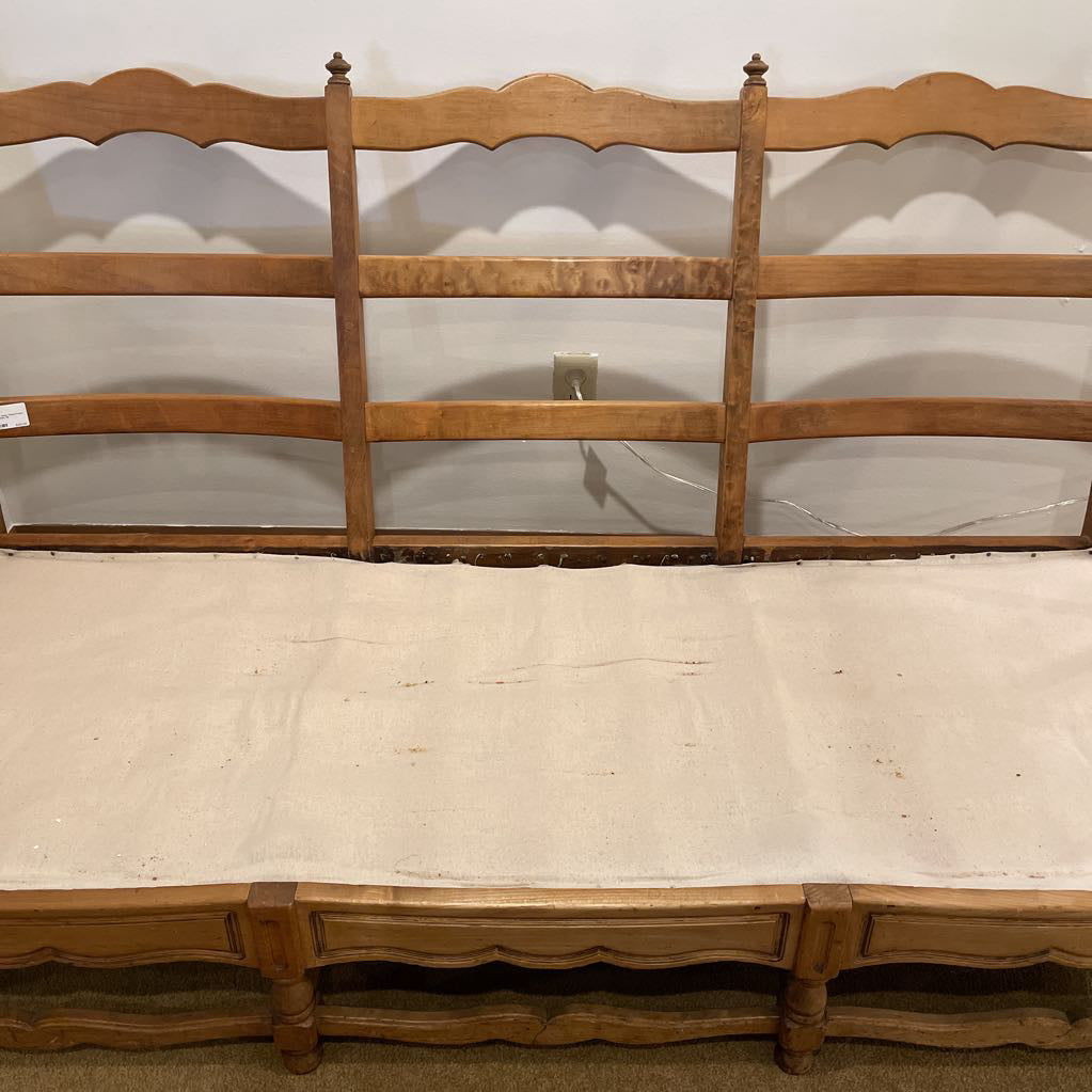 Maple Ladder Back Wood Frame Sofa with Finials