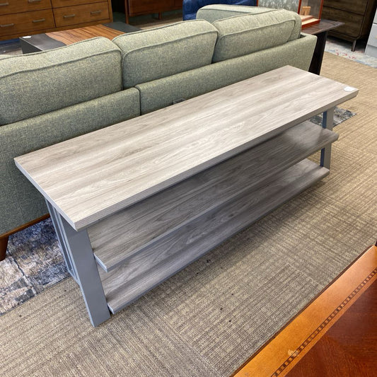 Greywash Three Tier Media Console