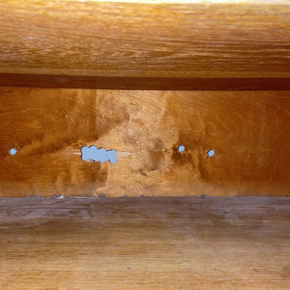 Low Two Drawer Cabinet with Burl Medalions (AS IS)
