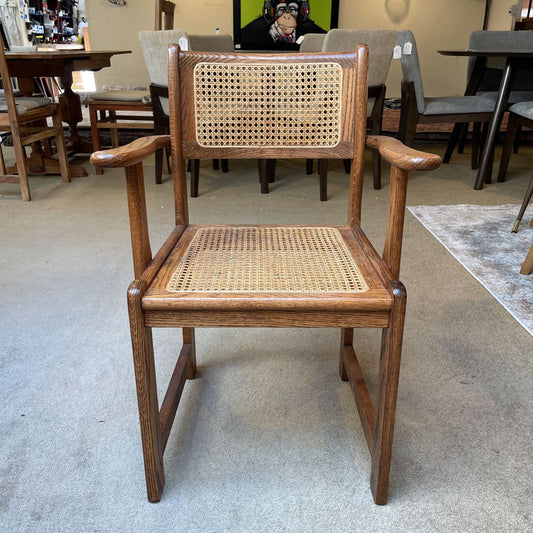 Oak Arm Chair w/Caining U ACCENT CHAIRS