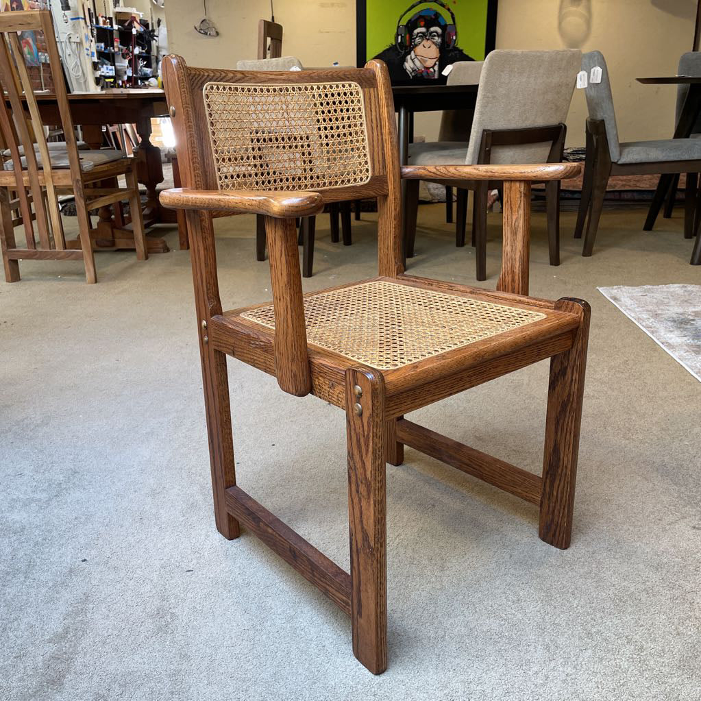 Oak Arm Chair w/Caining
