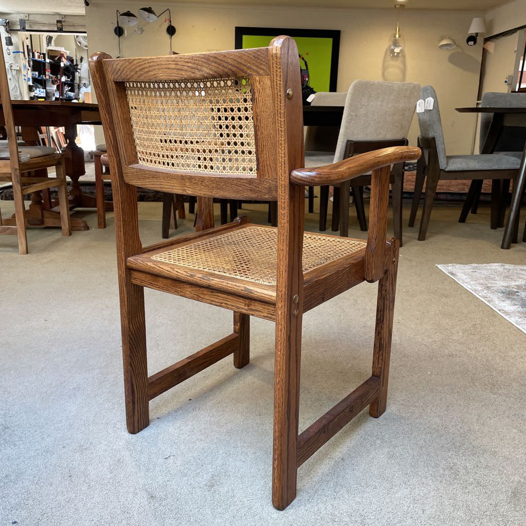 Oak Arm Chair w/Caining