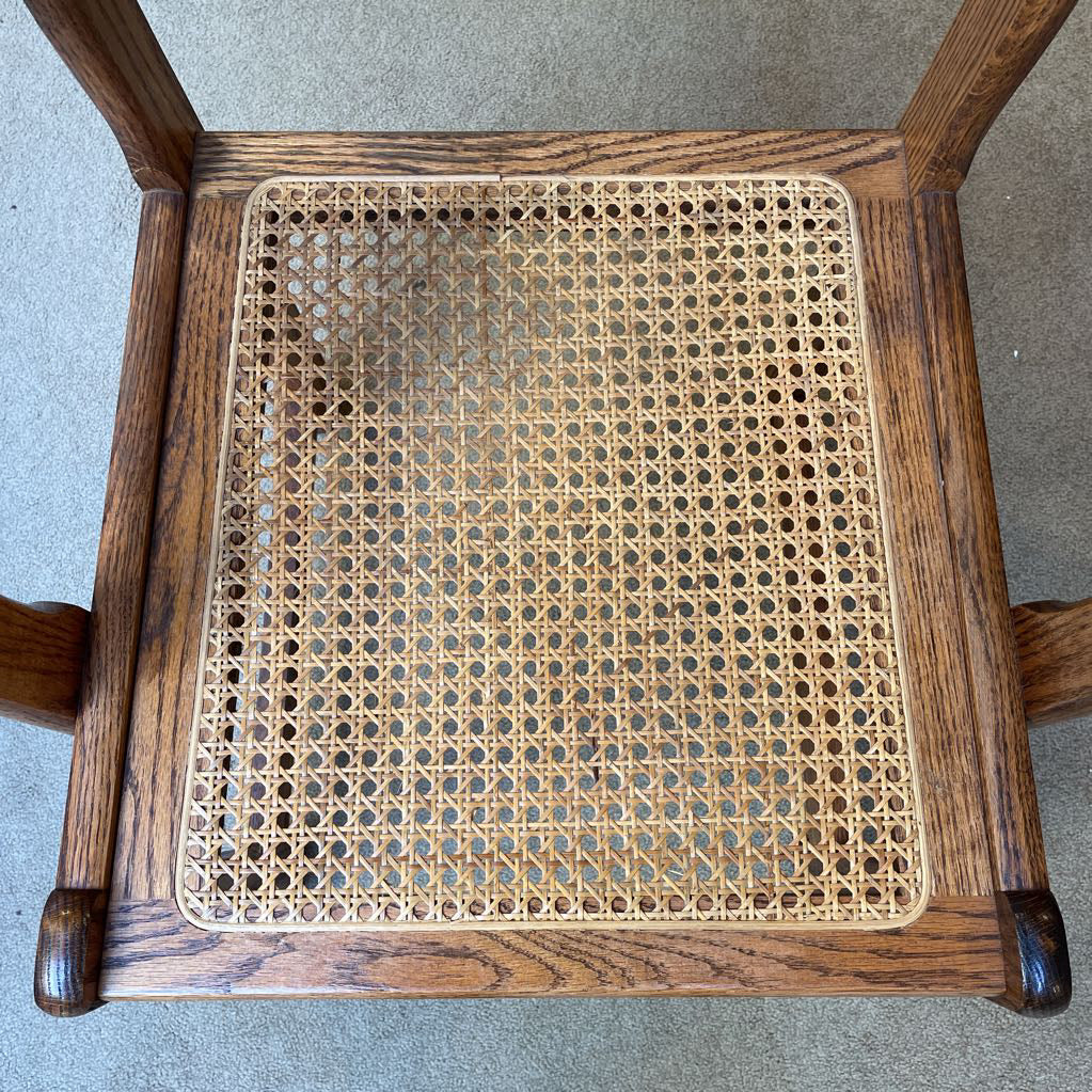 Oak Arm Chair w/Caining