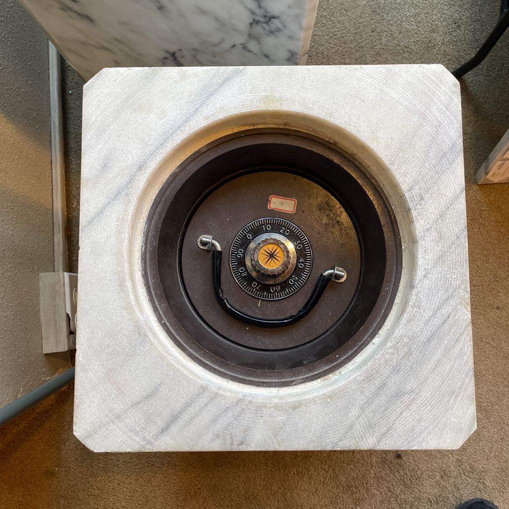 Marble Plinth Safe End Tables C SIDE TABLES