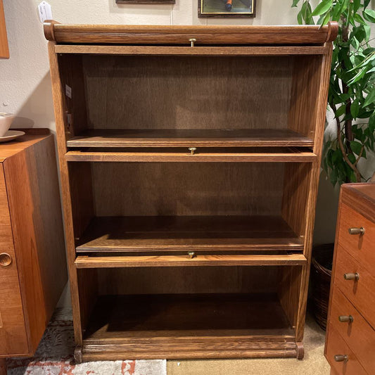 Low 3 Tier Barrister Bookcase w/Diamond Pattern Top Piece C BOOKSHELVES