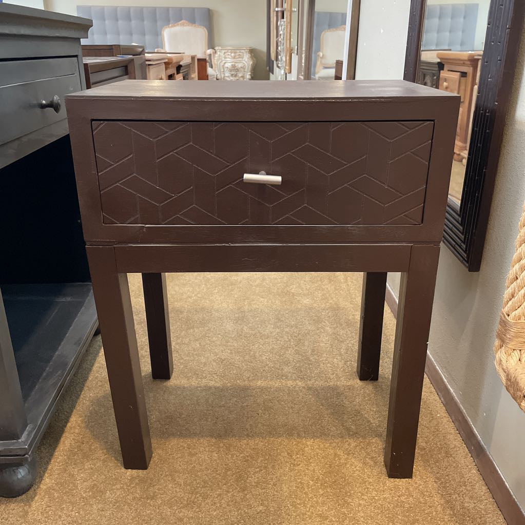 Modern Geometric One Drawer Nightstand
