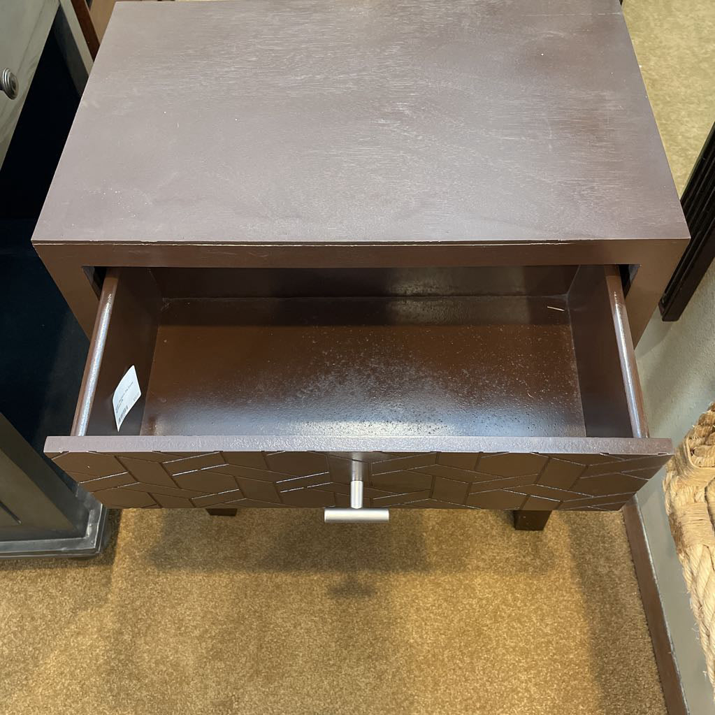 Modern Geometric One Drawer Nightstand