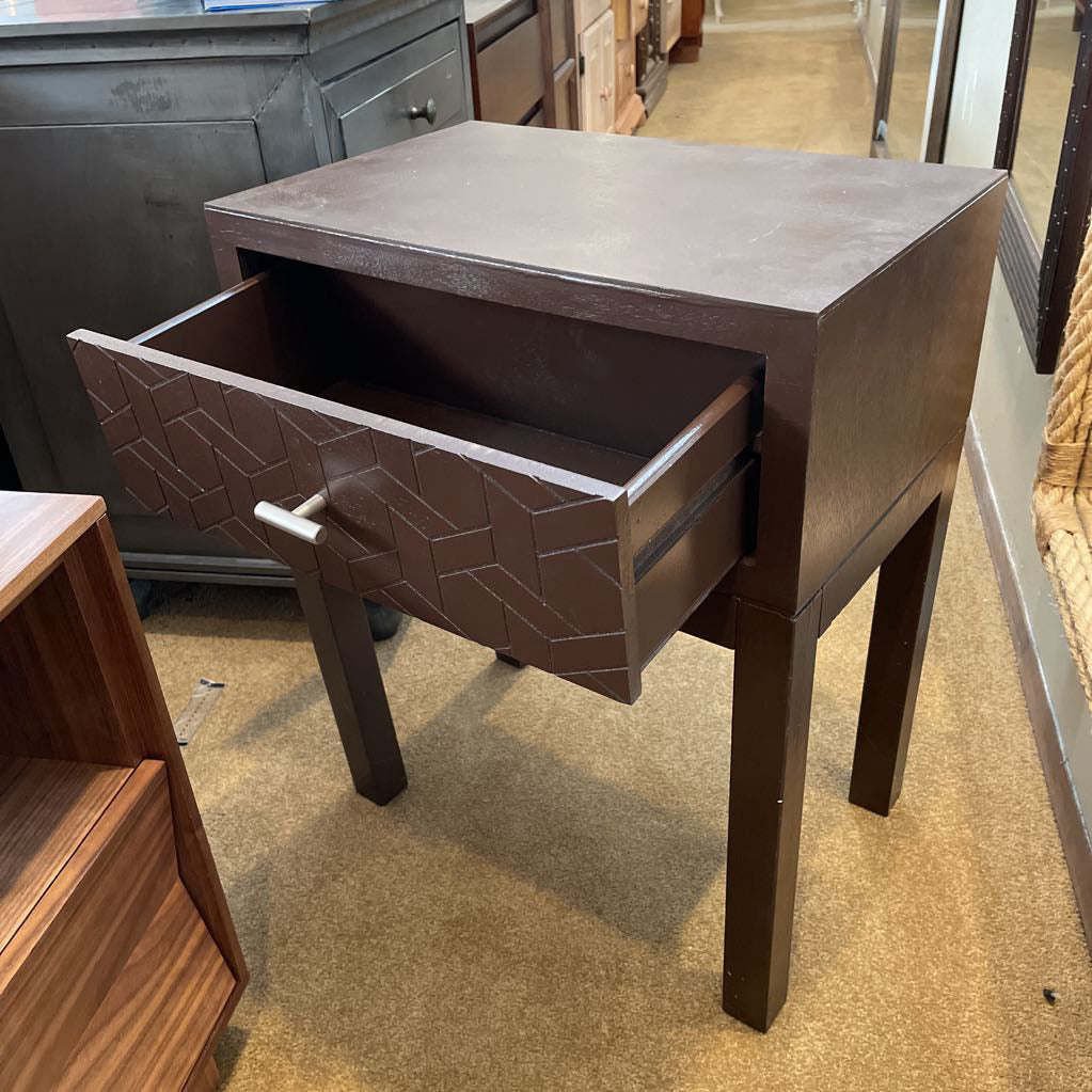 Modern Geometric One Drawer Nightstand