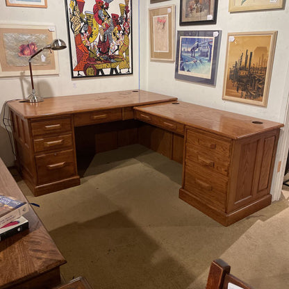 Large Oak Corner Desk