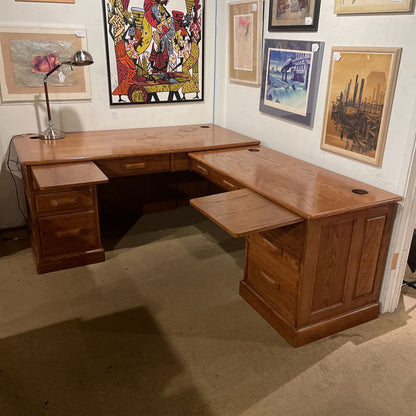 Large Oak Corner Desk