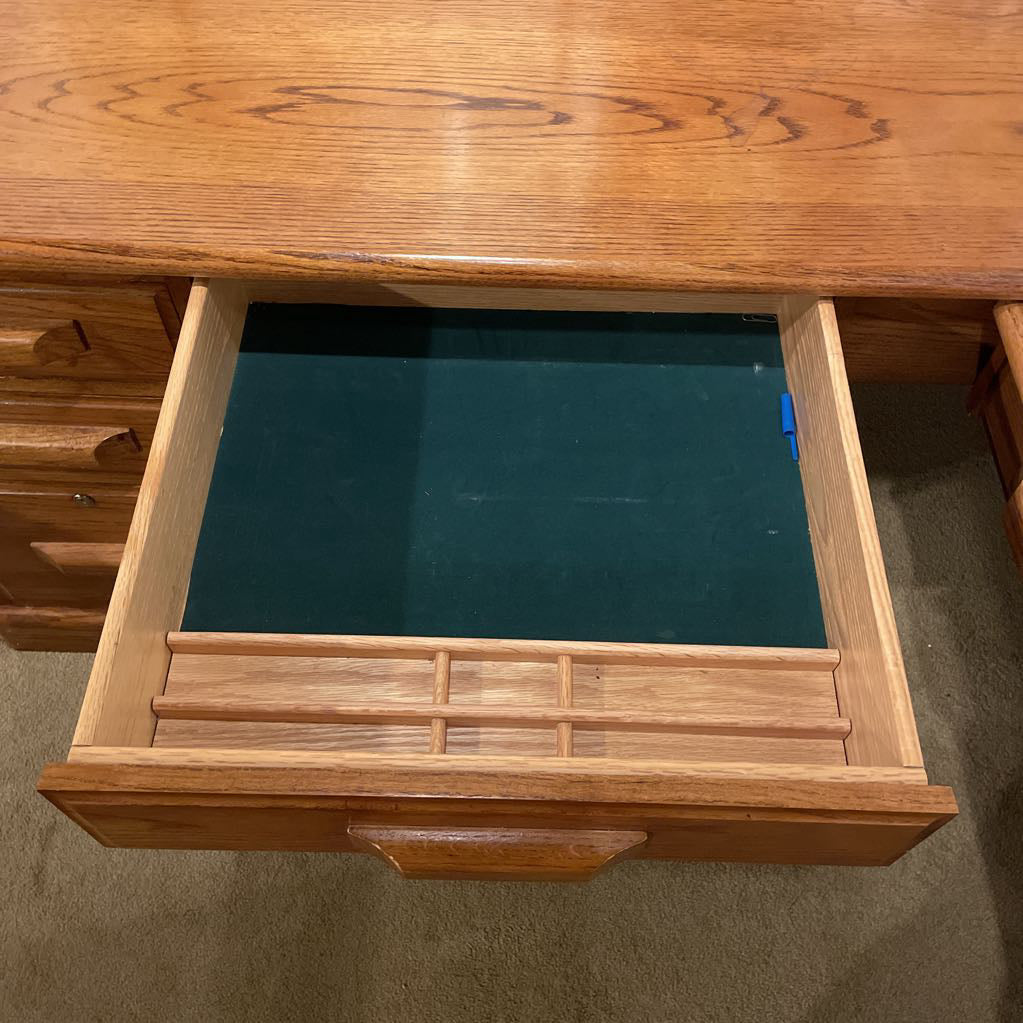 Large Oak Corner Desk