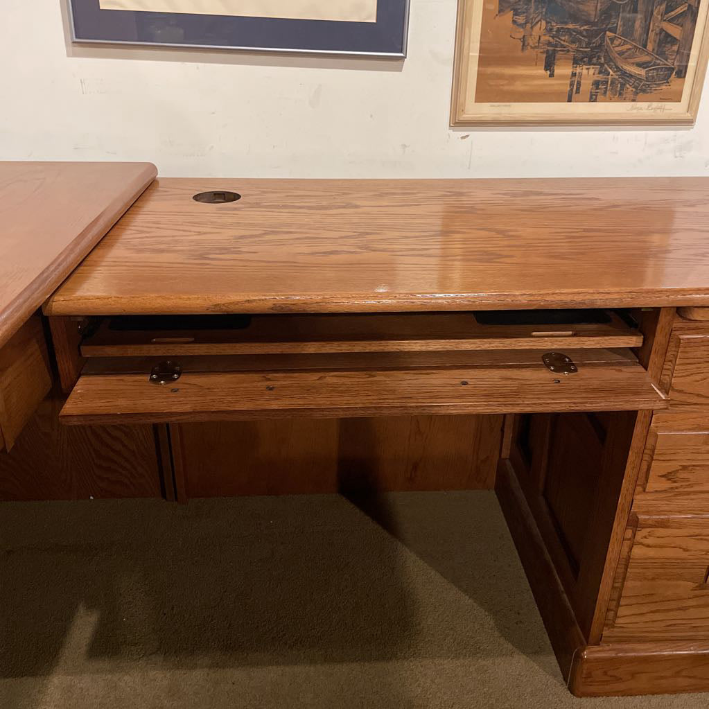 Large Oak Corner Desk
