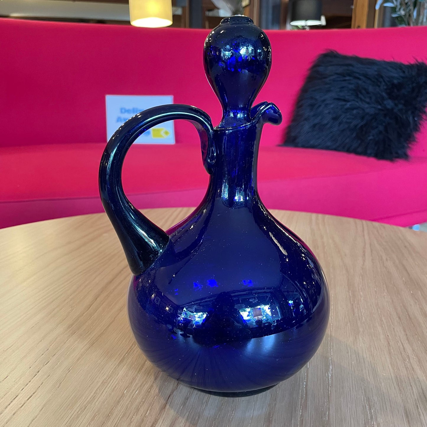 Deep Blue Decanter w/Swirl Design (Set of 5)