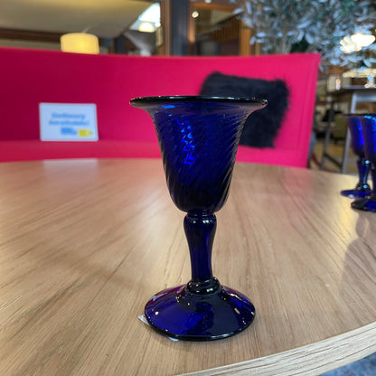 Deep Blue Decanter w/Swirl Design (Set of 5)