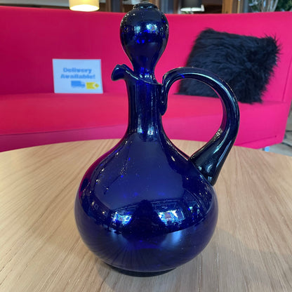 Deep Blue Decanter w/Swirl Design (Set of 5)