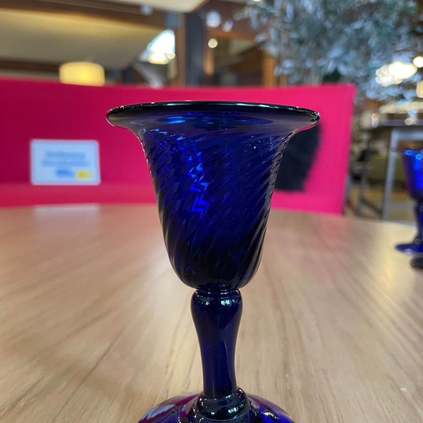 Deep Blue Decanter w/Swirl Design (Set of 5)