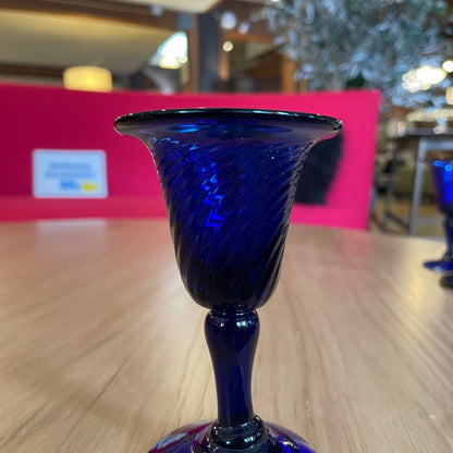 Deep Blue Decanter w/Swirl Design (Set of 5)