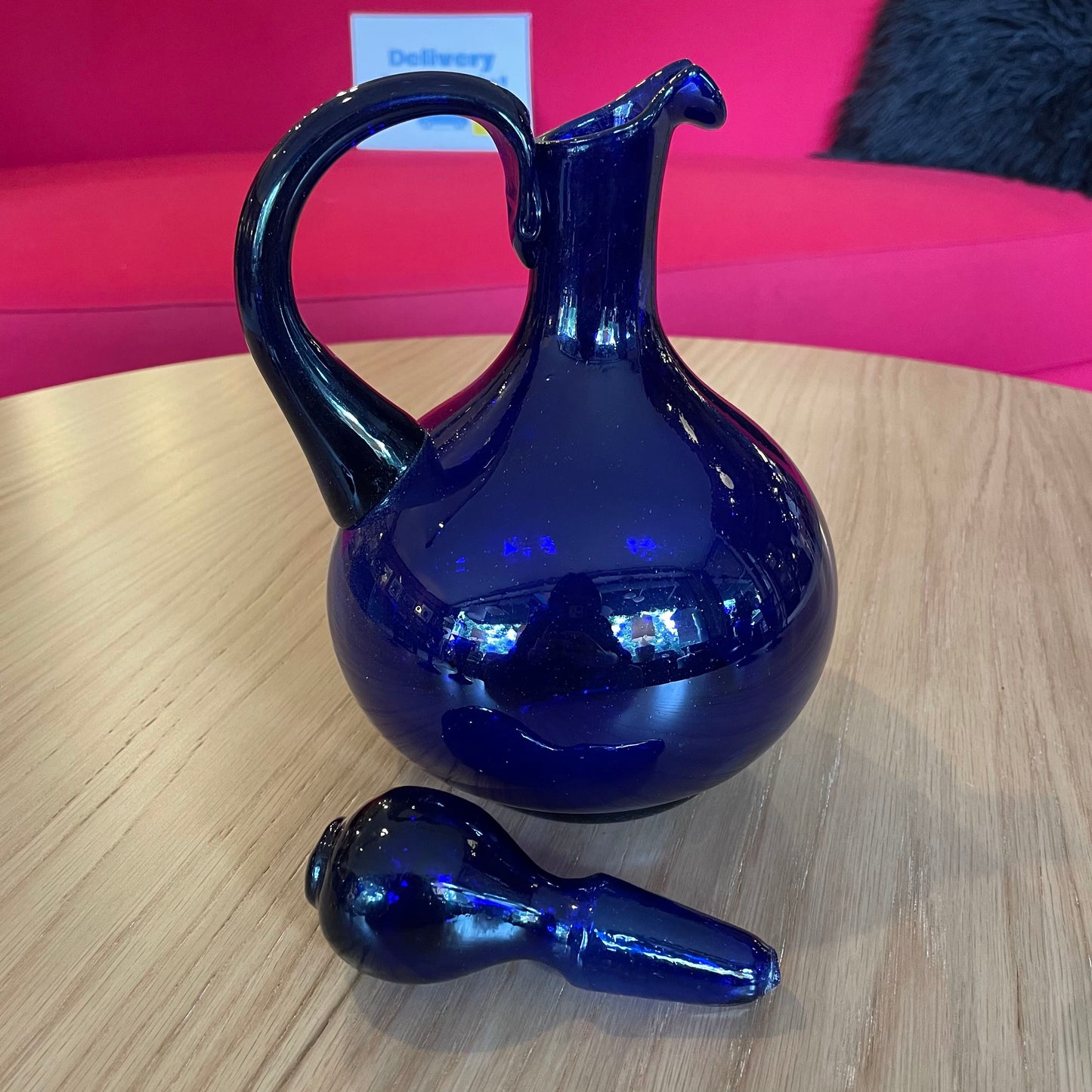 Deep Blue Decanter w/Swirl Design (Set of 5)