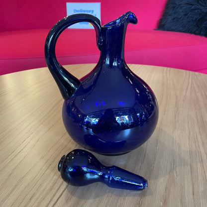 Deep Blue Decanter w/Swirl Design (Set of 5)