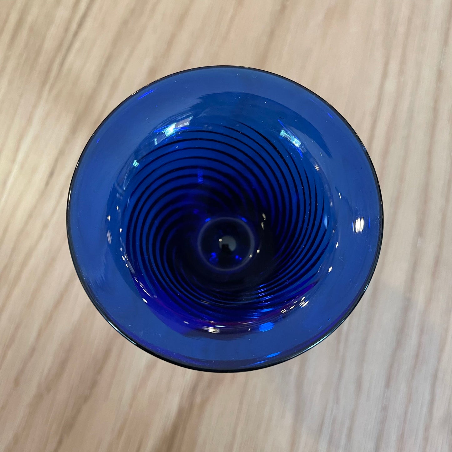Deep Blue Decanter w/Swirl Design (Set of 5)