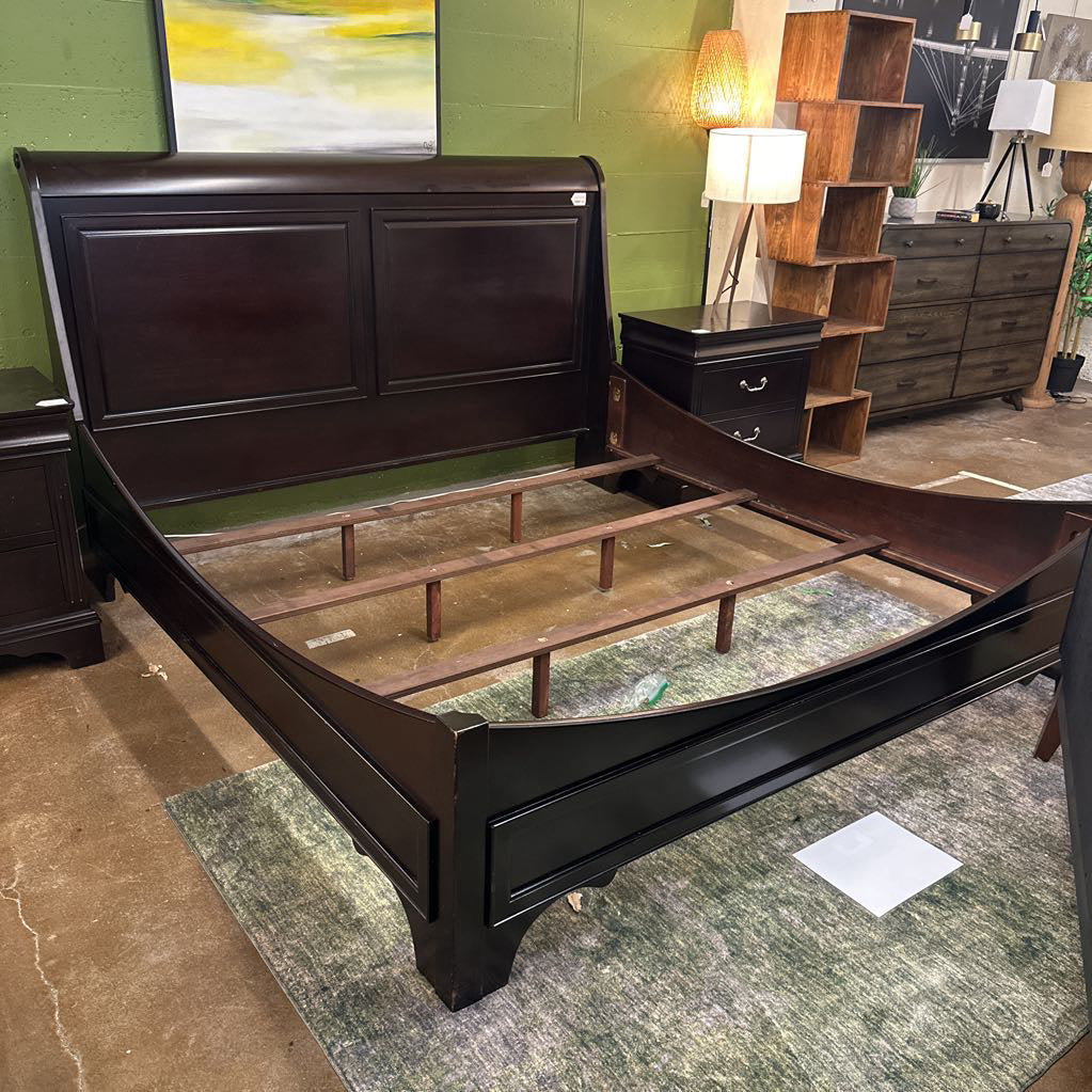 Dark Wood King Size Bedframe
