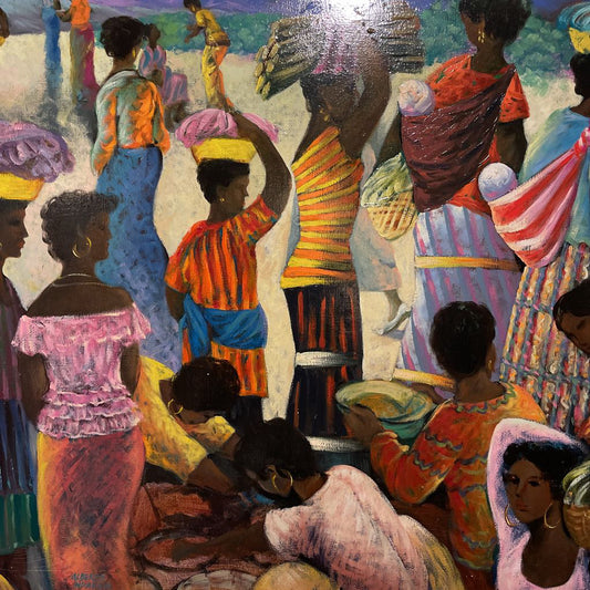 Framed Ladies of Jamaica Painting ART
