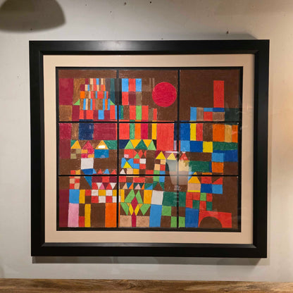 Framed Square Colorful Shapes Art