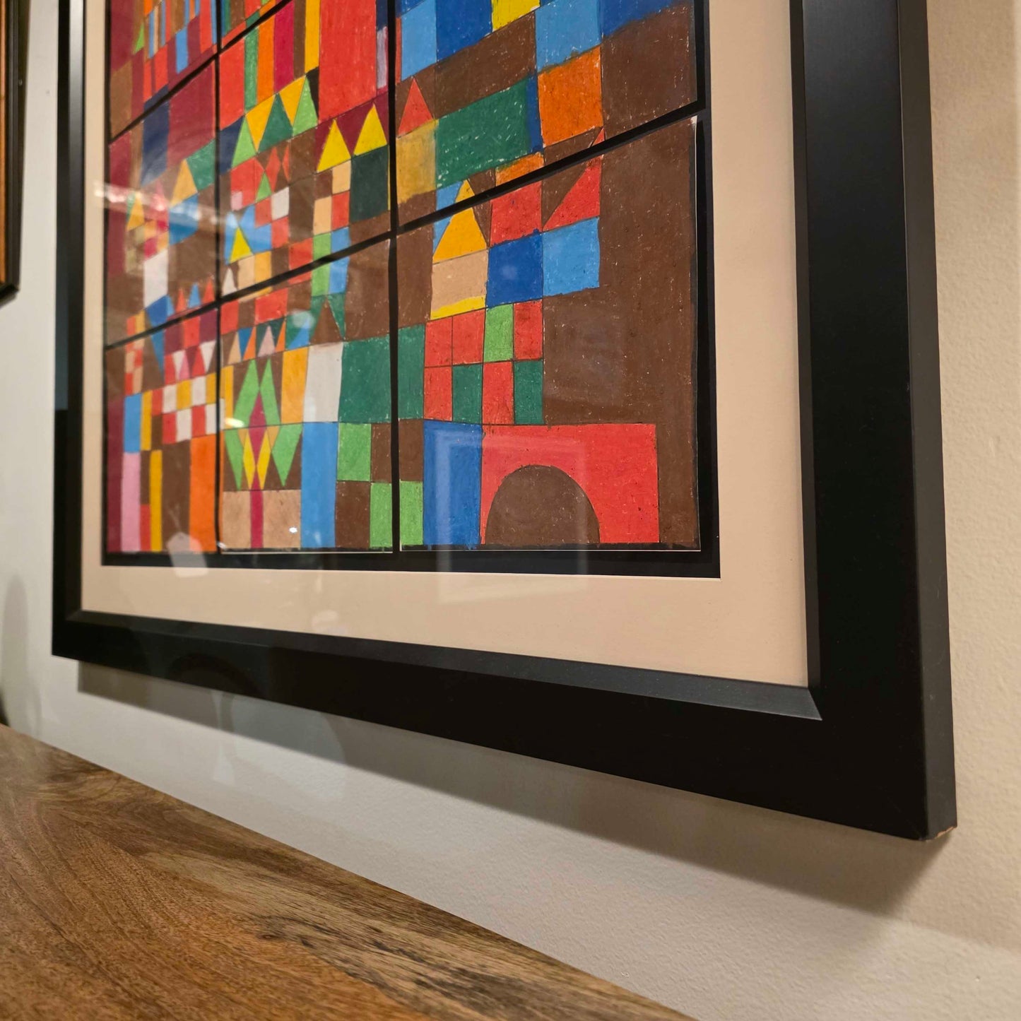 Framed Square Colorful Shapes Art