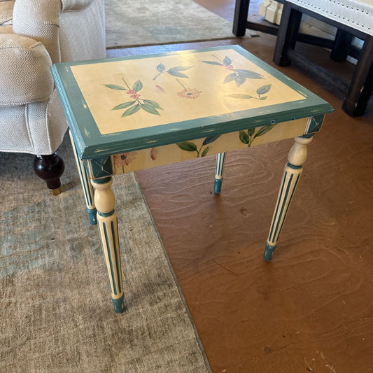 Botanical Cute Painted Side Table C SIDE TABLES