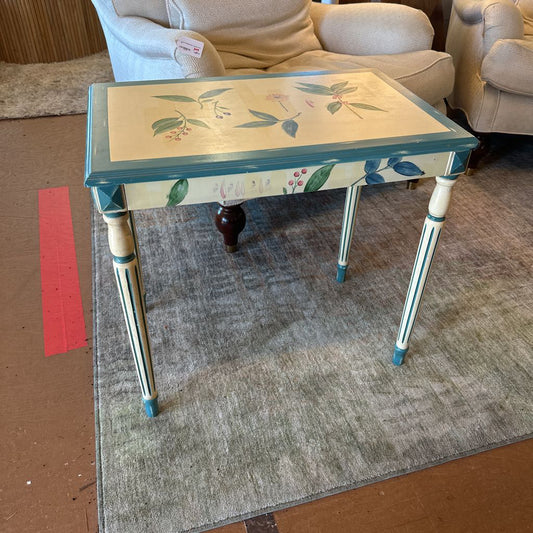 Botanical Cute Painted Tall Side Table C SIDE TABLES