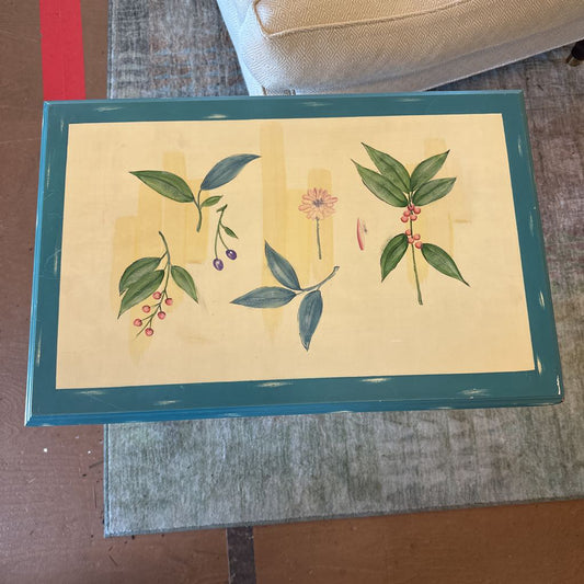 Botanical Cute Painted Tall Side Table C SIDE TABLES