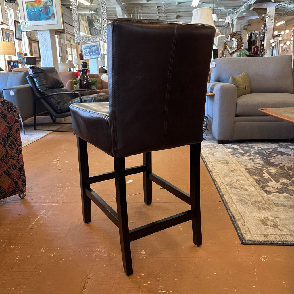 Brown Leather Counter Stool C STOOLS