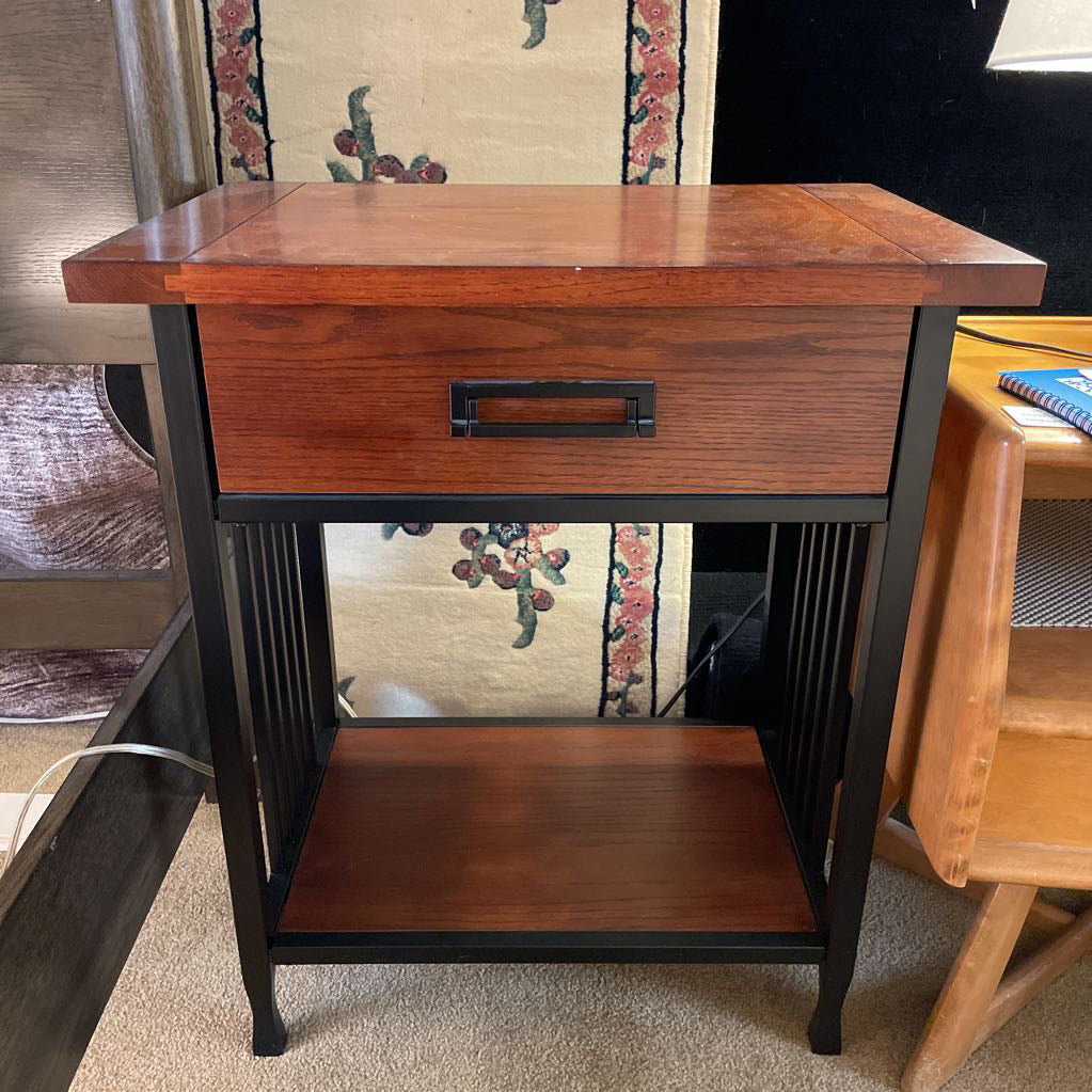 Craftsman Industrial 1 Drawer Nightstand