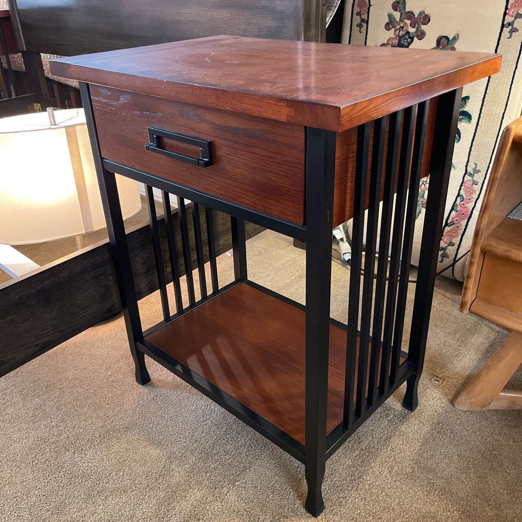 Craftsman Industrial 1 Drawer Nightstand
