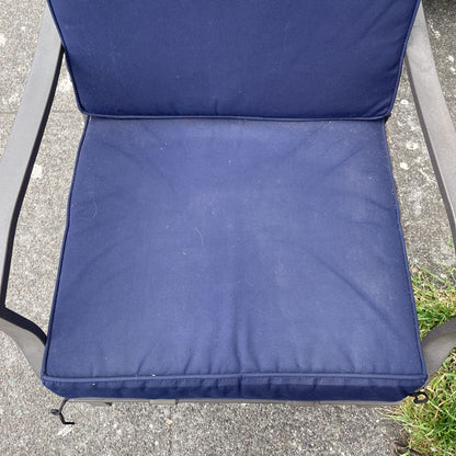 Navy Sunbrella Powder Coated Metal Outdoor Rocking Chair