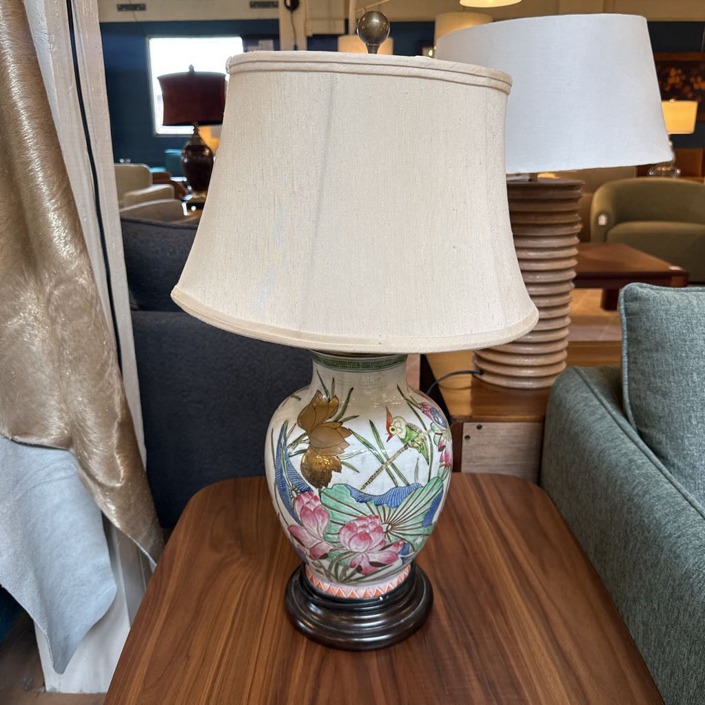 Painted Vintage Ceramic Lamp