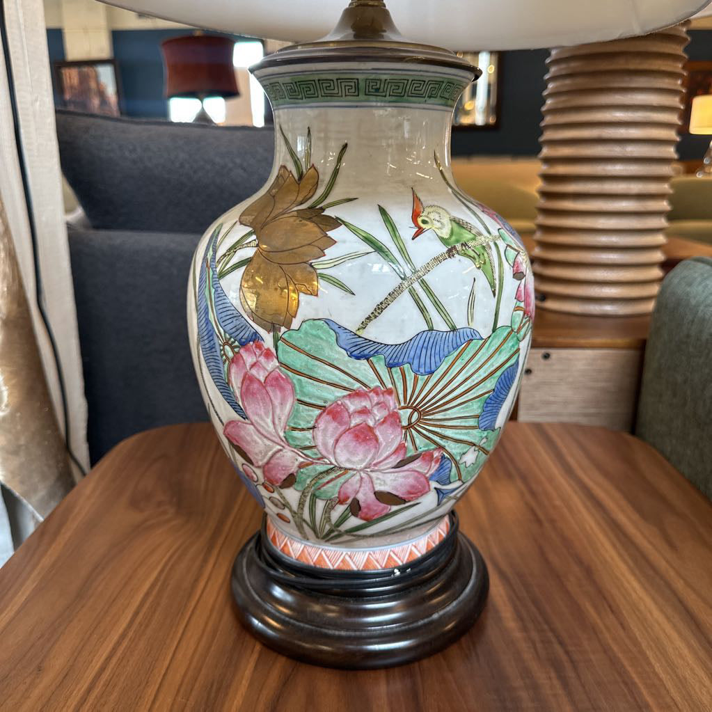 Painted Vintage Ceramic Lamp
