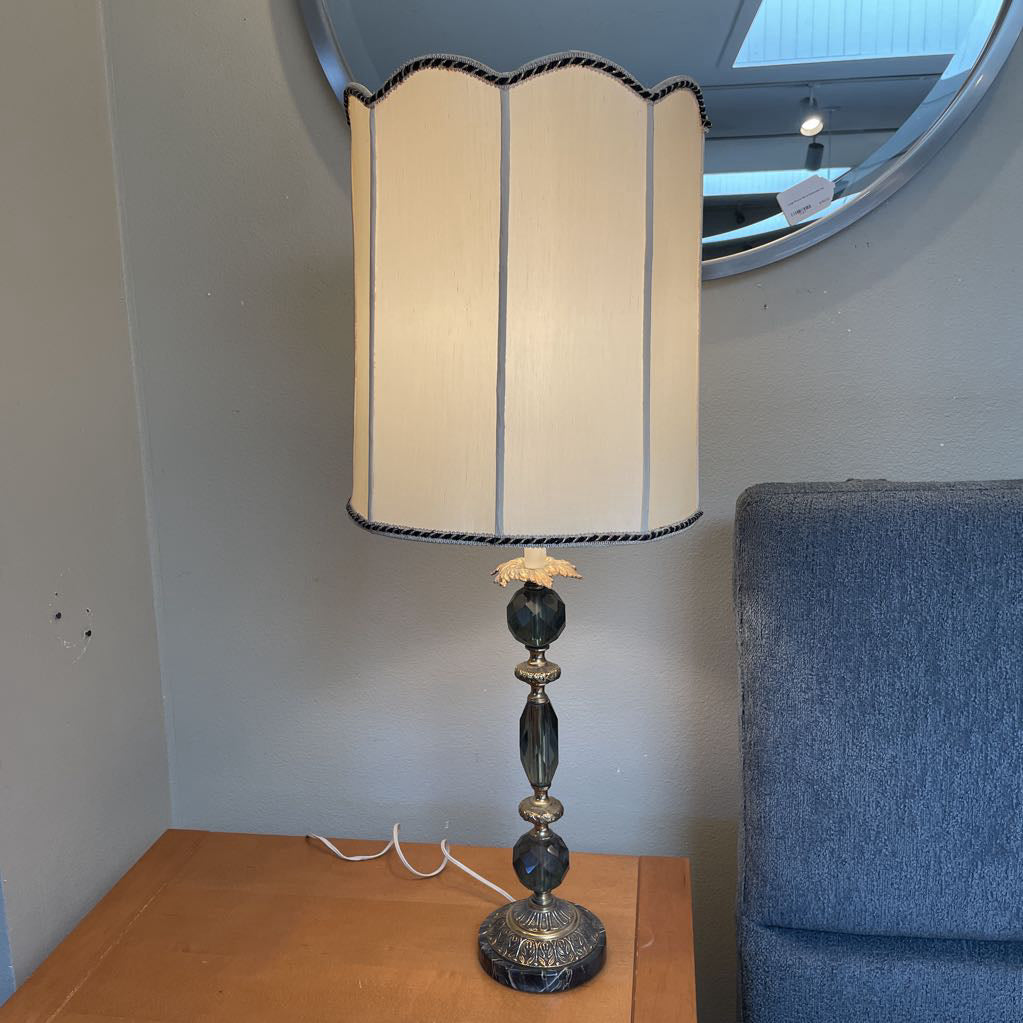 Gilded Table Lamp w Faux Crystal LAMPS