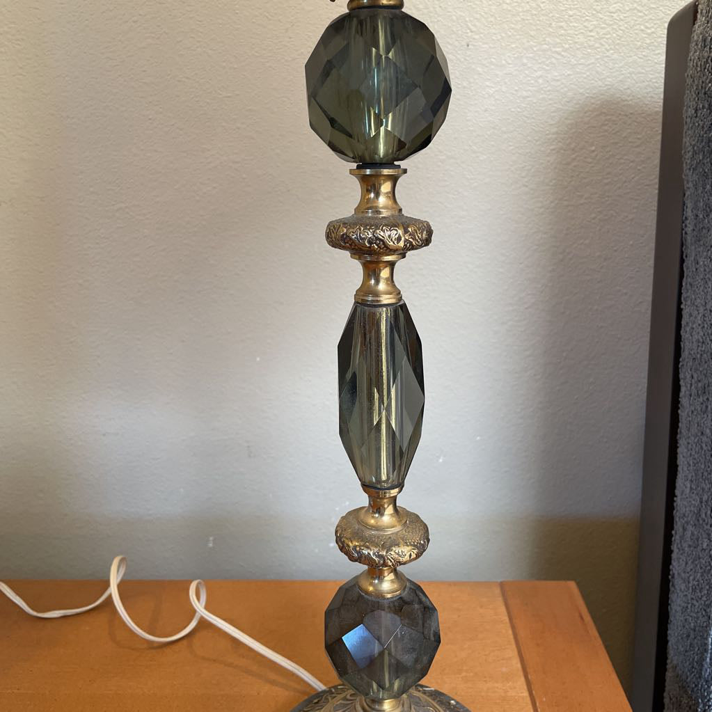 Gilded Table Lamp w Faux Crystal LAMPS