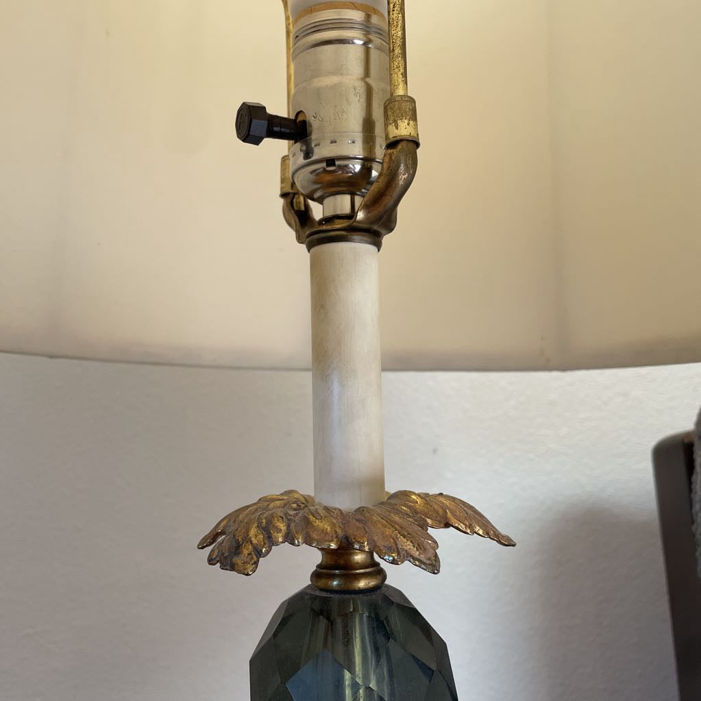 Gilded Table Lamp w Faux Crystal LAMPS