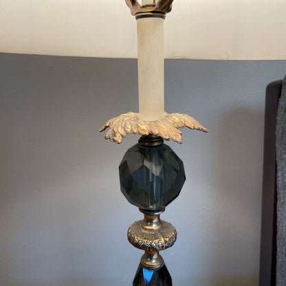 Gilded Table Lamp w Faux Crystal LAMPS