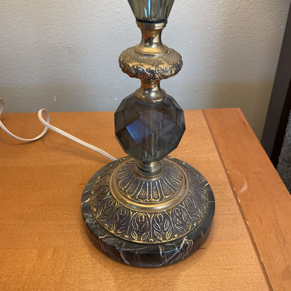 Gilded Table Lamp w Faux Crystal LAMPS