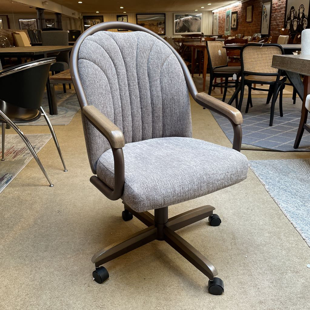 Grey Dining Chair on Wheels