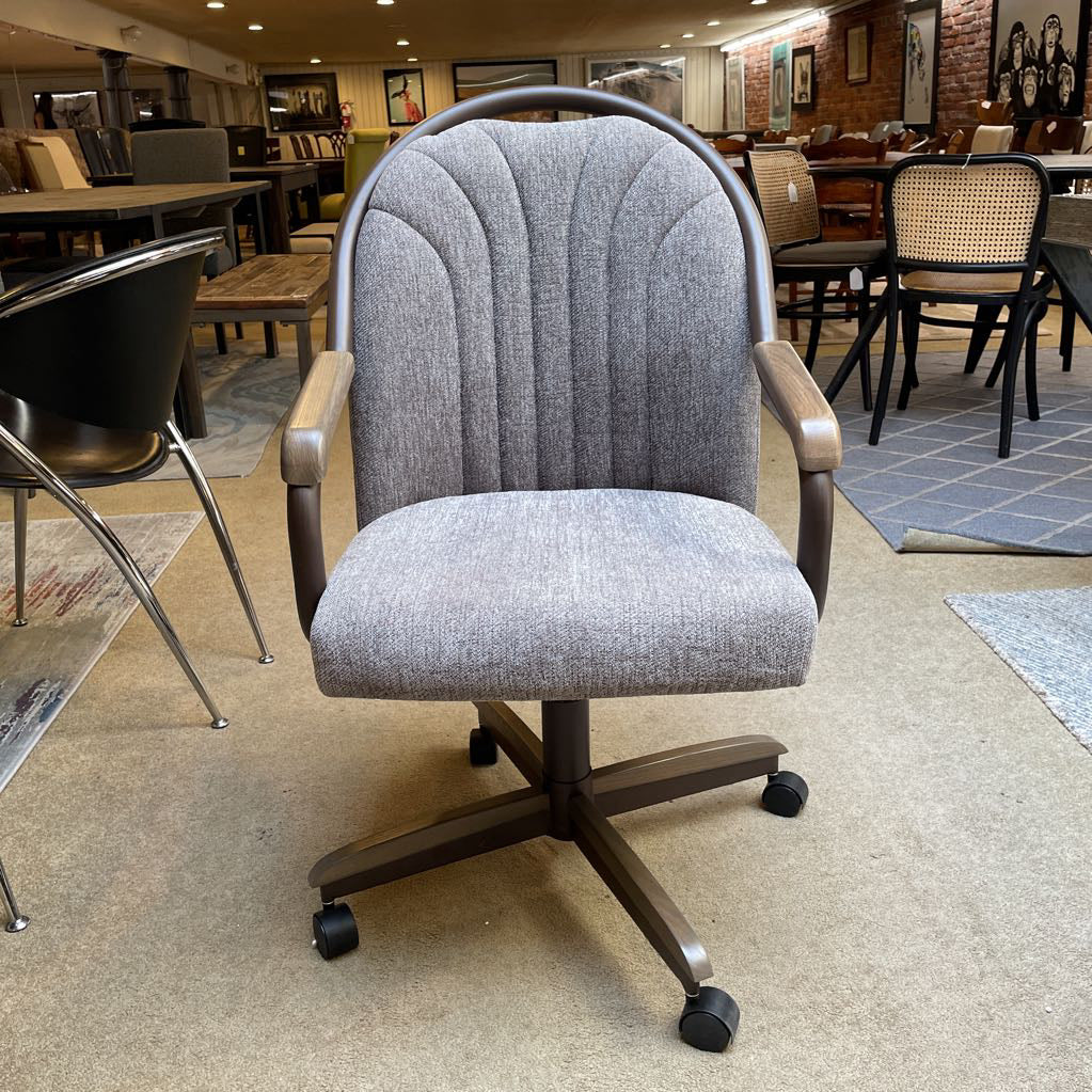 Grey Dining Chair on Wheels