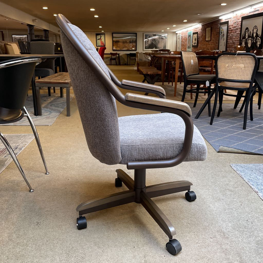 Grey Dining Chair on Wheels
