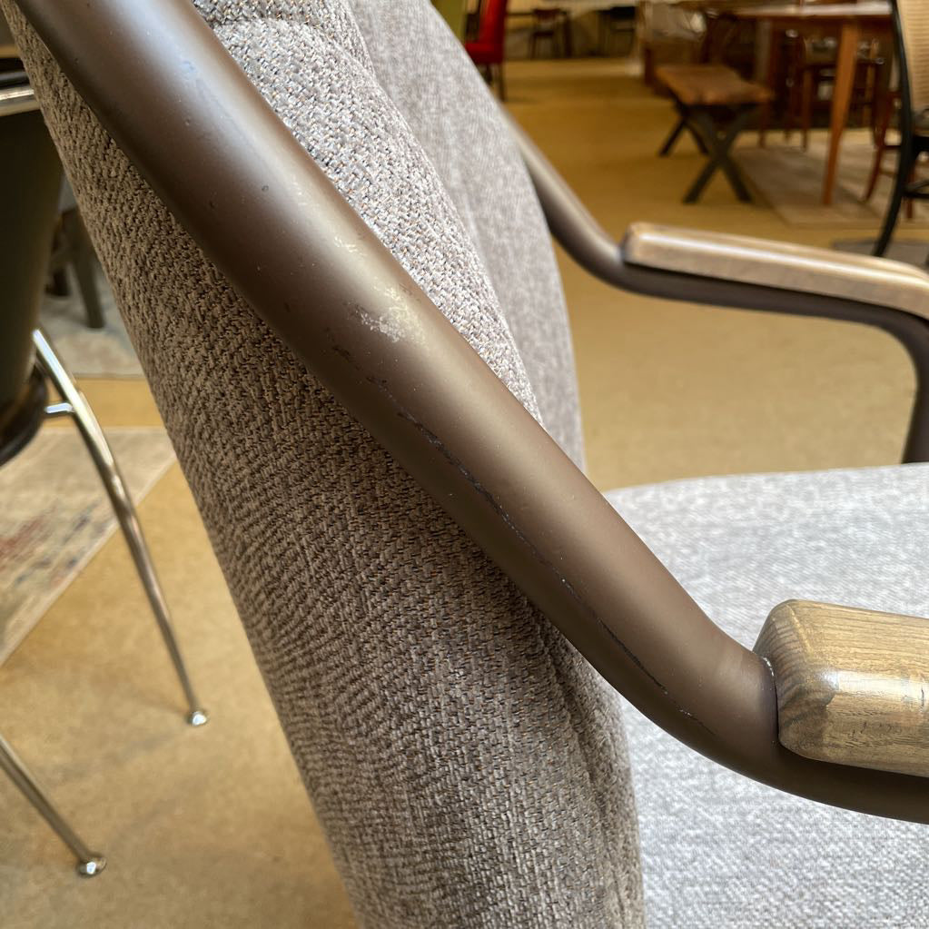Grey Dining Chair on Wheels