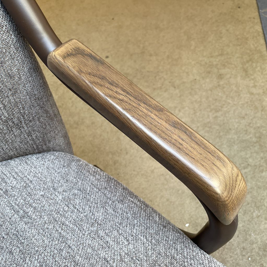 Grey Dining Chair on Wheels