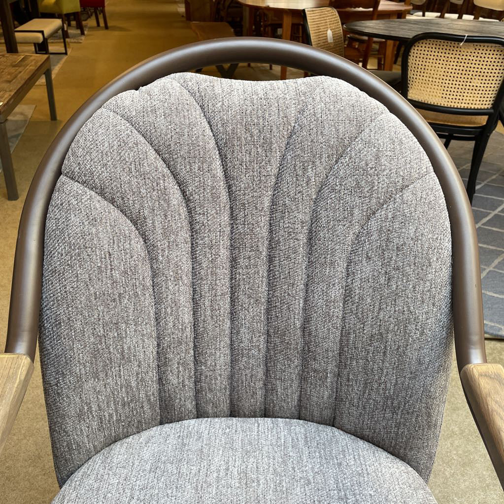 Grey Dining Chair on Wheels