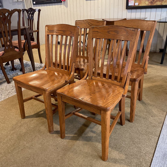 Oak Ladder Back Dining Chairs SET of 4 C DINING CHAIRS